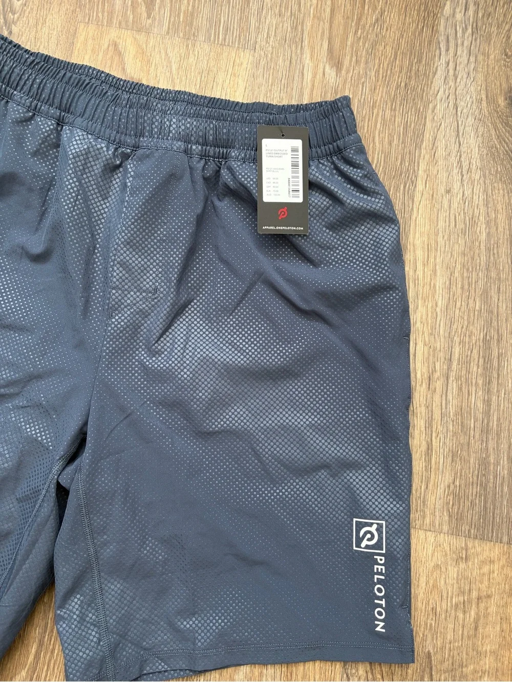 Peloton Output 9” Turin Lined Shorts NWT Size Large Navy Performance Running Gym